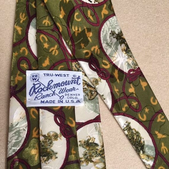 Vintage Tru-West Rockmount Ranch Wear Silk Tie - Picture 5 of 7